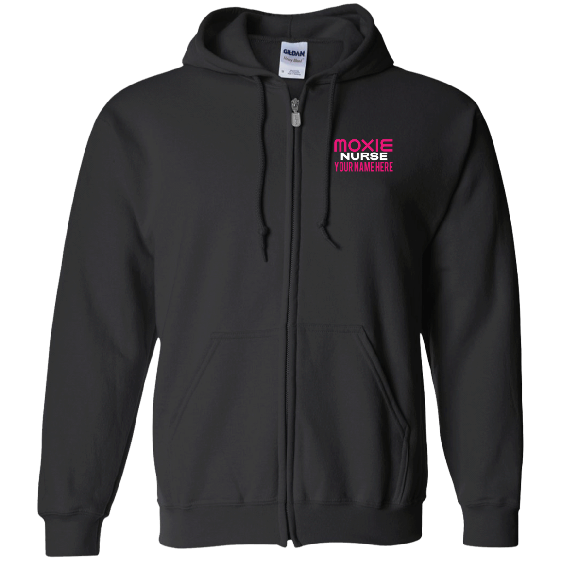 Moxie Nurse Zip Up Hooded Sweatshirt - Personalized
