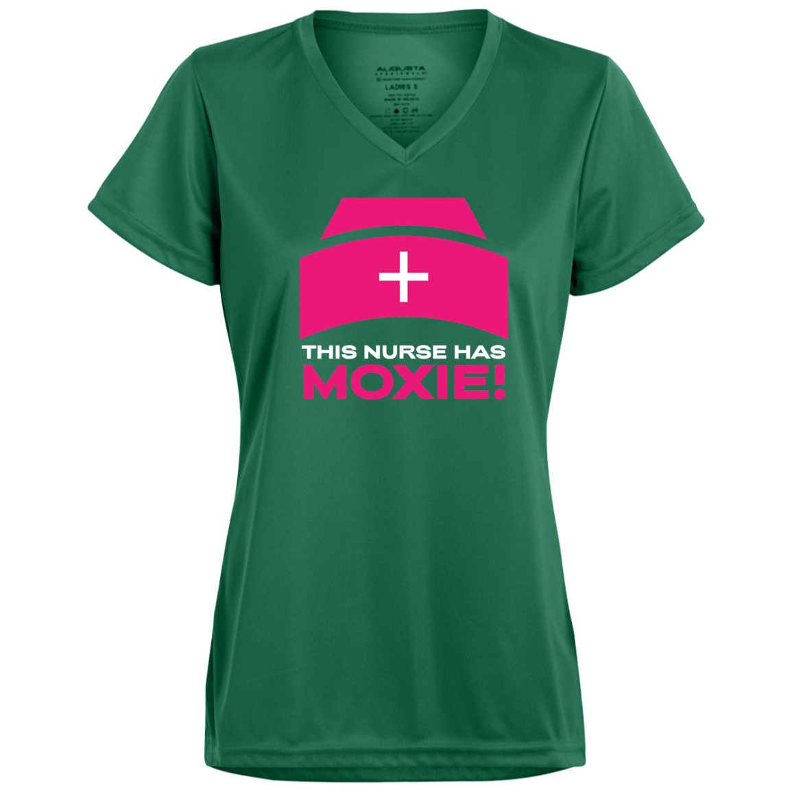This Nurse Has Moxie Ladies Moisture-Wicking V-Neck Tee