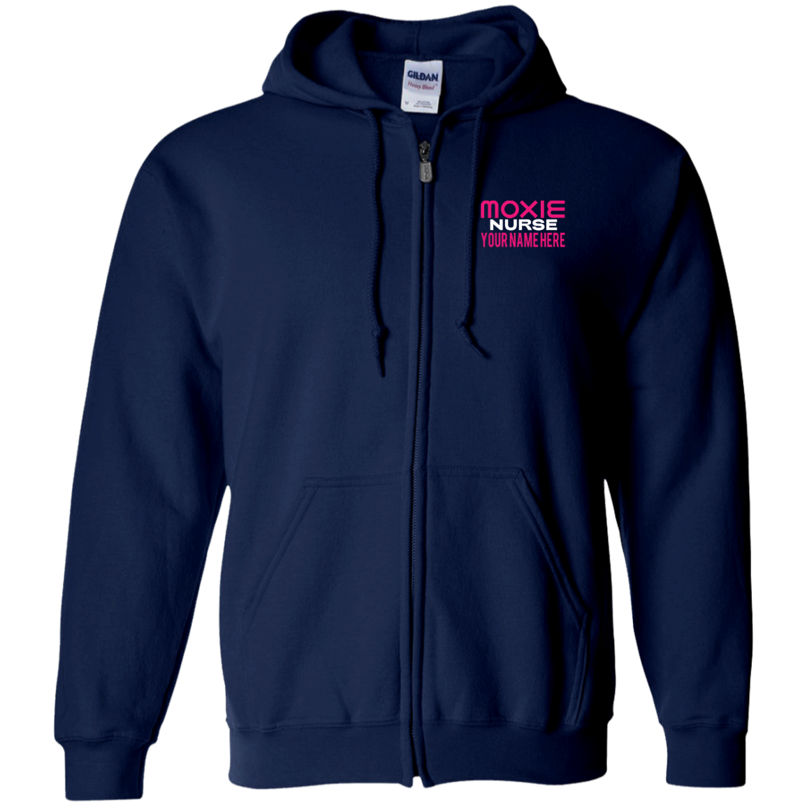 Moxie Nurse Zip Up Hooded Sweatshirt - Personalized