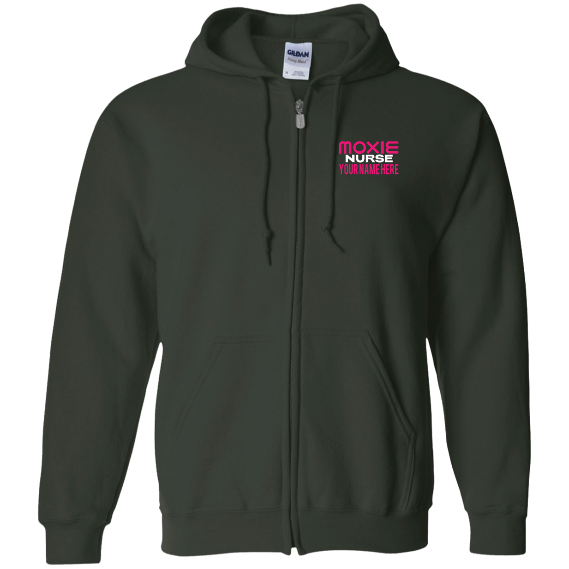 Moxie Nurse Zip Up Hooded Sweatshirt - Personalized