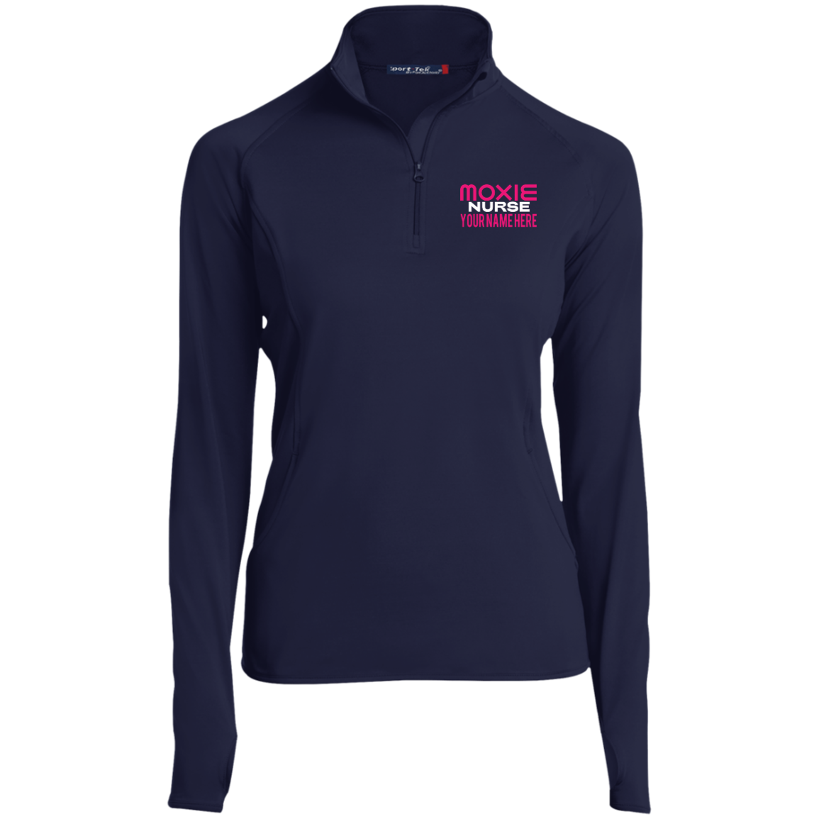Moxie Nurse Ladies' 1/2 Zip Performance Pullover - Personalized