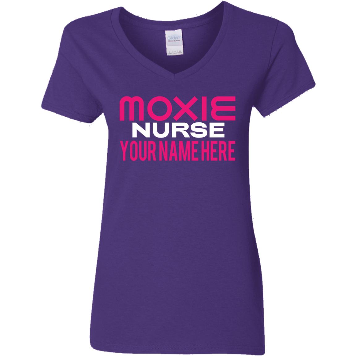 MOXIE Nurse Ladies V-Neck T-Shirt - Personalize