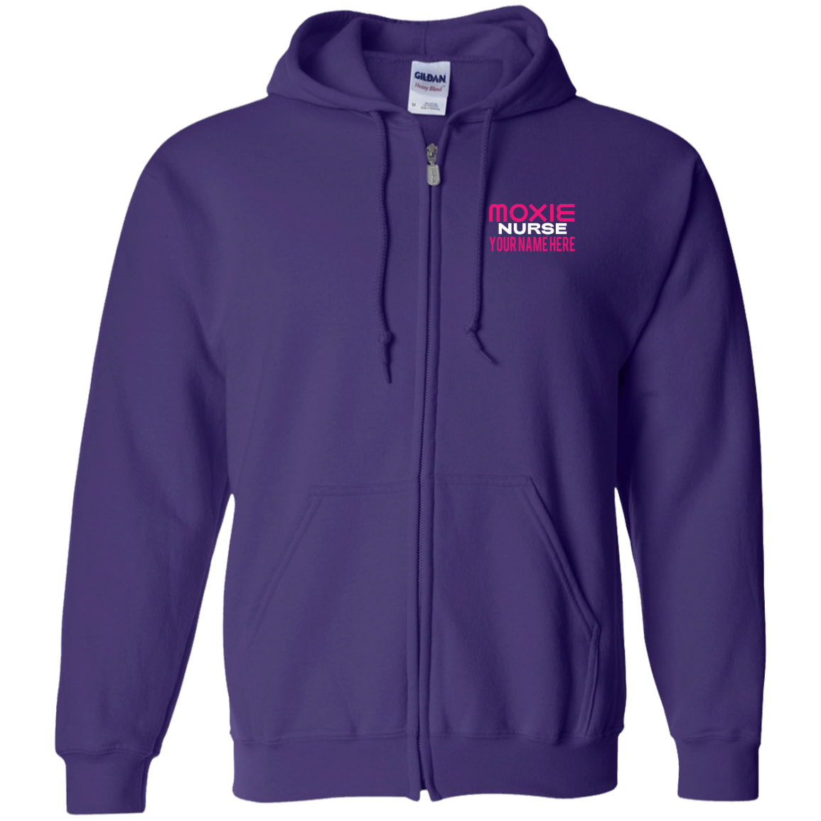 Moxie Nurse Zip Up Hooded Sweatshirt - Personalized