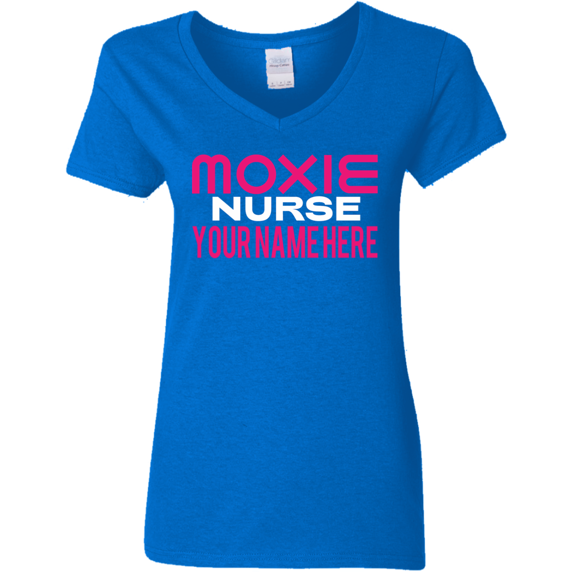 MOXIE Nurse Ladies V-Neck T-Shirt - Personalize