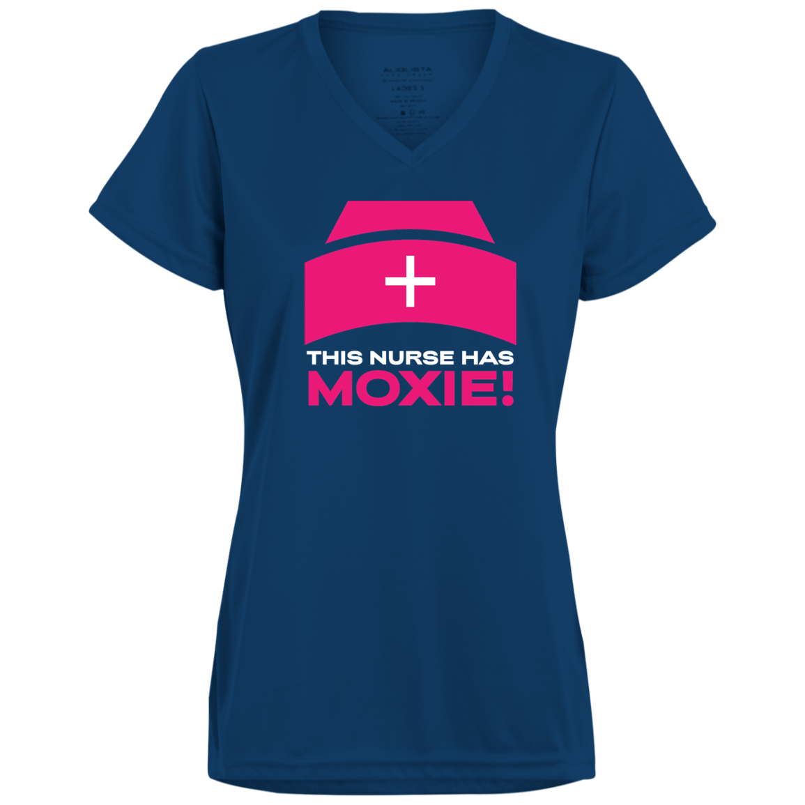 This Nurse Has Moxie Ladies Moisture-Wicking V-Neck Tee