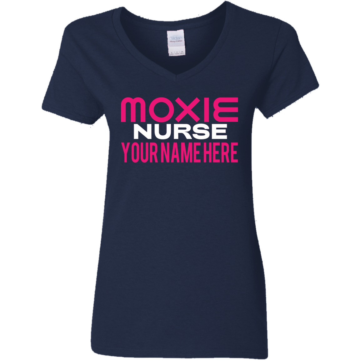 MOXIE Nurse Ladies V-Neck T-Shirt - Personalize