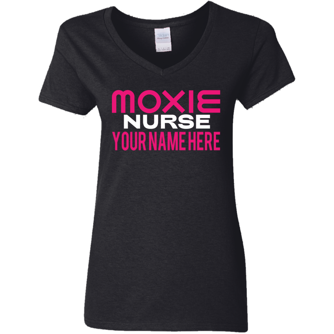 MOXIE Nurse Ladies V-Neck T-Shirt - Personalize