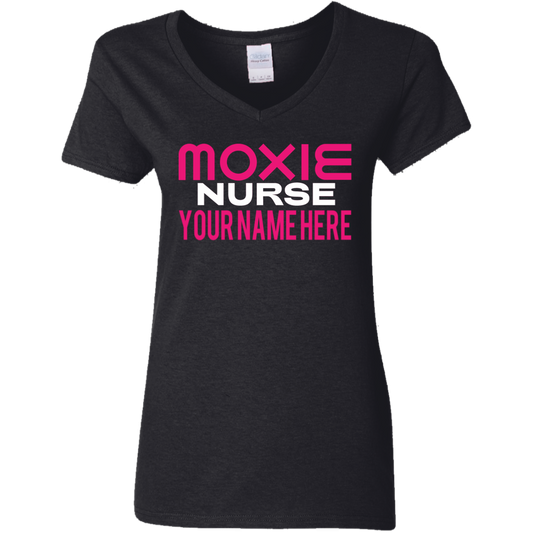 MOXIE Nurse Ladies V-Neck T-Shirt - Personalize